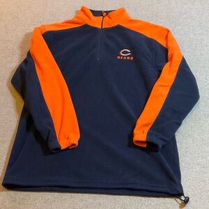 Chicago Bears Navy and Orange Quarter-Zip Pullover